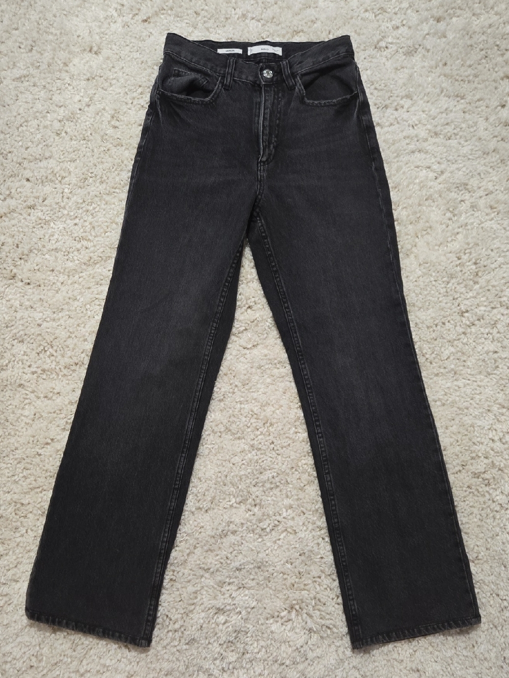 Mango Matilda High Rise Straight Jeans - Black